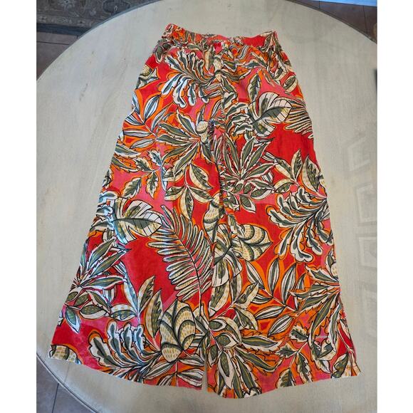 C&C California Women's 100% Linen Tropical Wide Leg Pants SZ Small - Picture 2 of 6